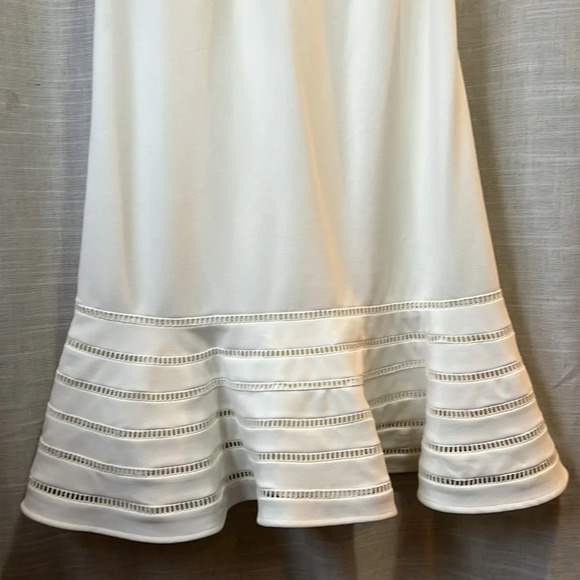 Calvin Klein | White Sleeveless Sheath with Flounce Skirt Dress - Picture 3 of 7